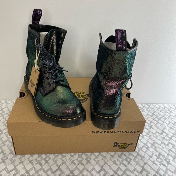Dr. Martens 1460 Disco size 6 EU 37 Purple Iridescent Suede Combat Party Boots - Picture 2 of 12